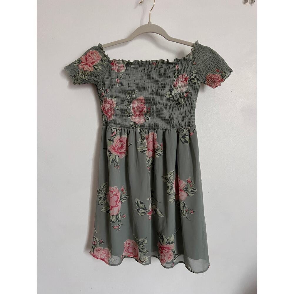 Show Me Your Mumu Women's Top or Mini Dress Green Pink Floral Smocked Size M